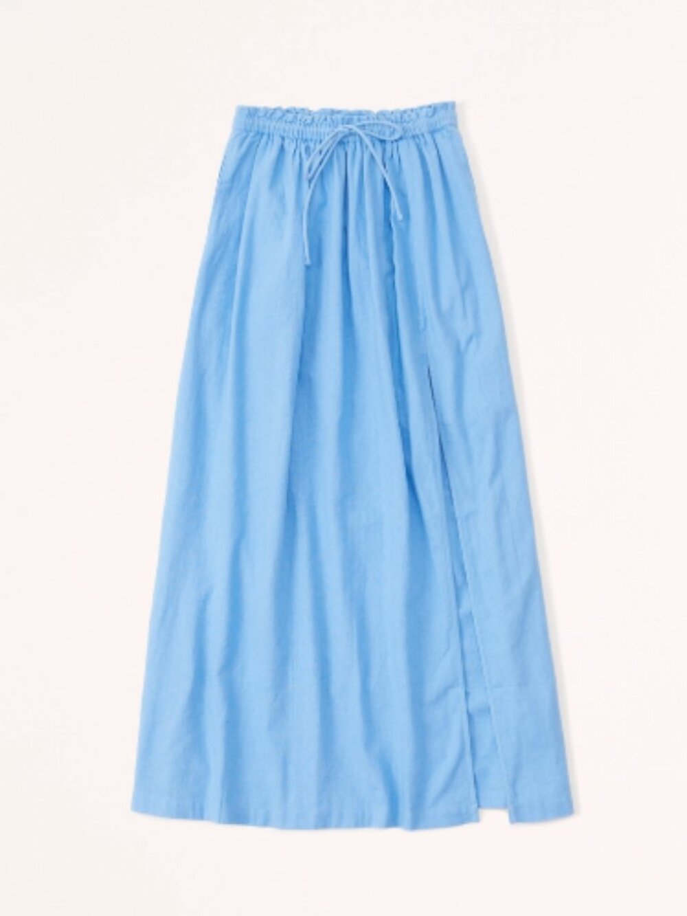 Abercrombie & Fitch Blue Linen Midi Skirt